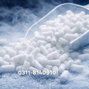 dry ice pellets in a scoop with fog effect, available in Islamabad