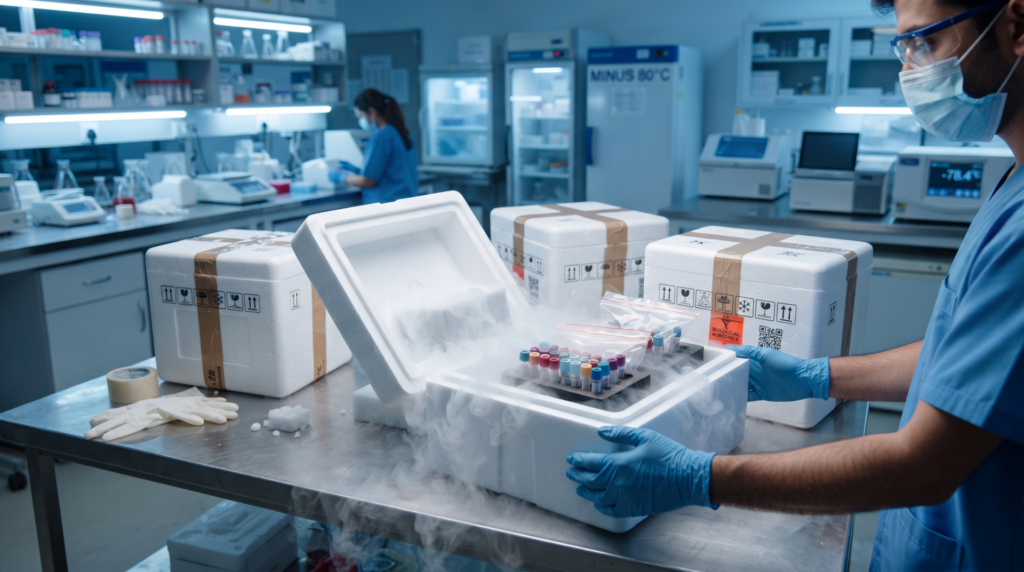 dry ice cold chain packaging for pharma Pakistan