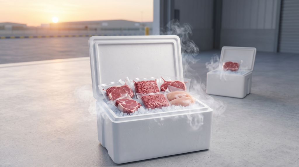 dry ice for meat delivery