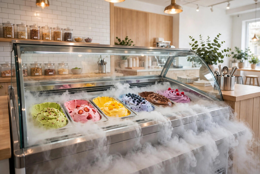 Dry ice for ice cream shops โ keep every scoop frozen