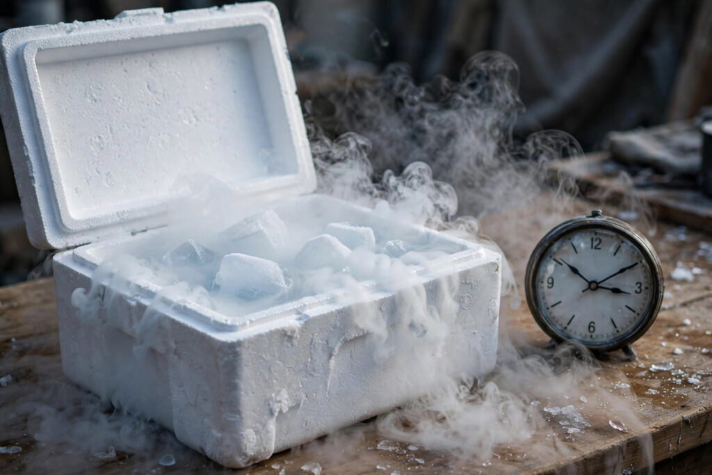 How long does dry ice last in a Thermopore box