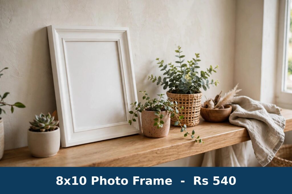 8x10 photo frame on shelf